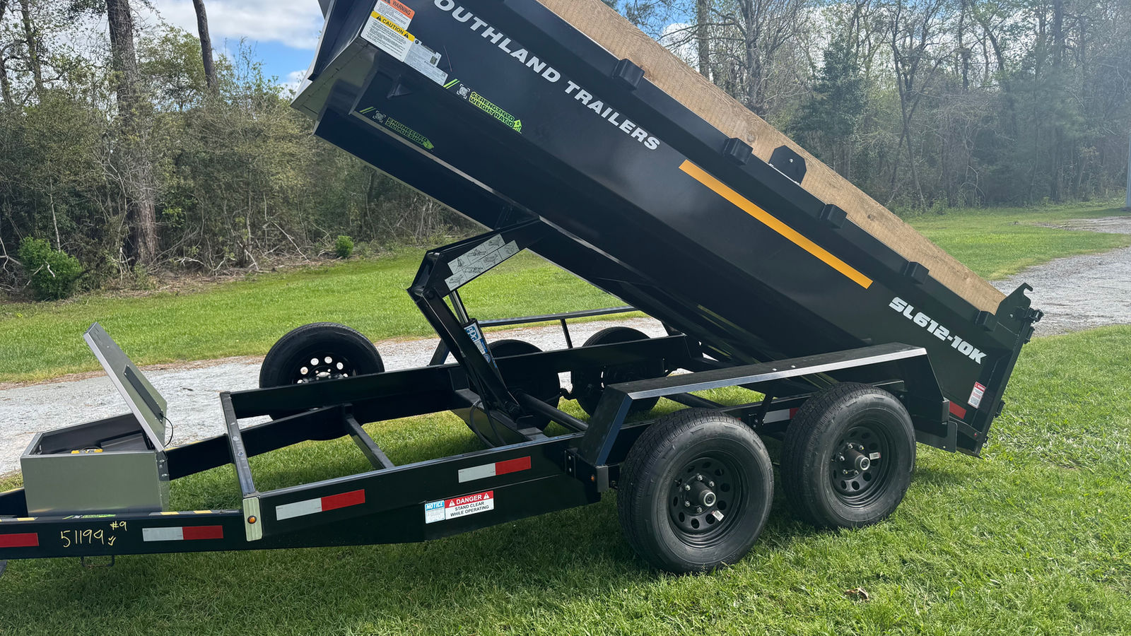 Dump trailer from the B&S Equipment rental fleet in Sulphur, Louisiana