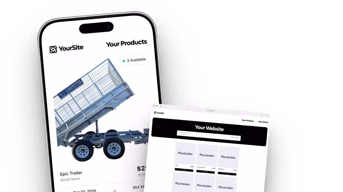 Embeddable online booking widget for self service rentals