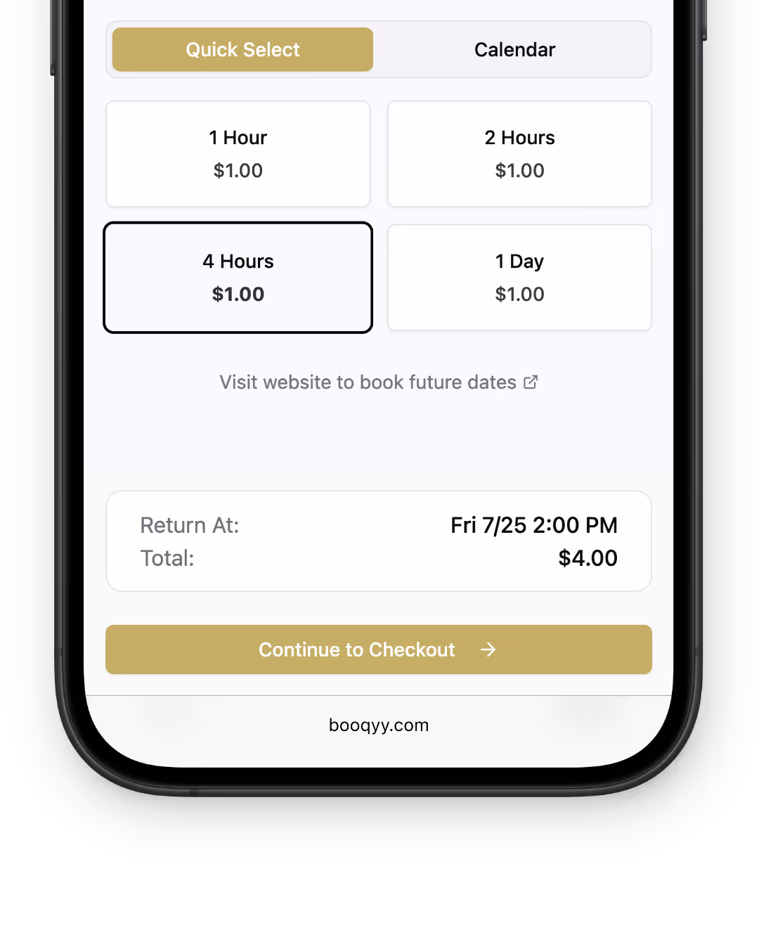 an example of a customer booking a storage unit with an NFC tag in person