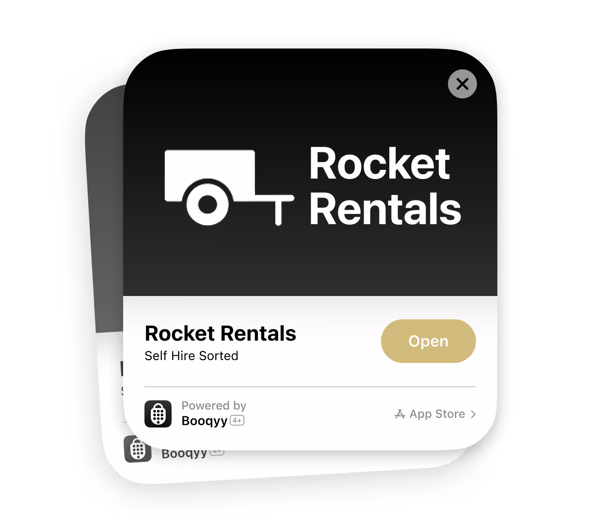an example app clip with rocket rentals
